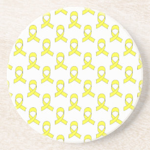 Yellow Ribbon Pattern Coaster