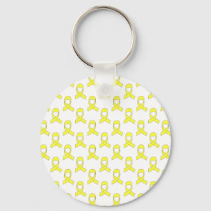 Yellow Ribbon Pattern Key Ring