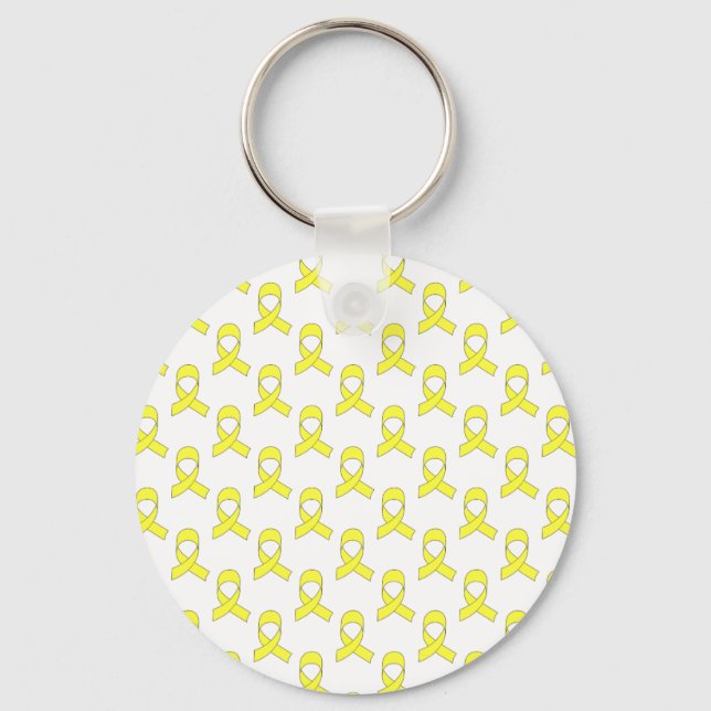 Yellow Ribbon Pattern Key Ring (Front)