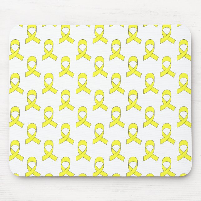 Yellow Ribbon Pattern Mouse Mat (Front)