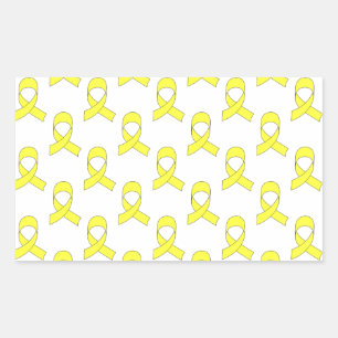 Yellow Ribbon Pattern Rectangular Sticker