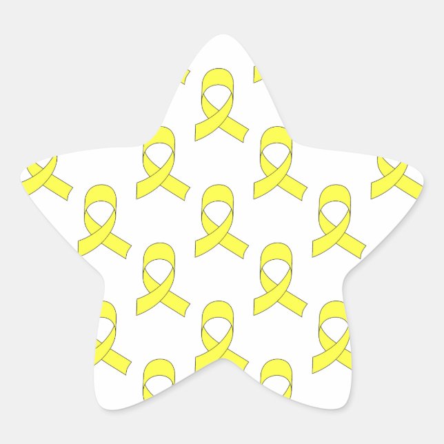 Yellow Ribbon Pattern Star Sticker (Front)