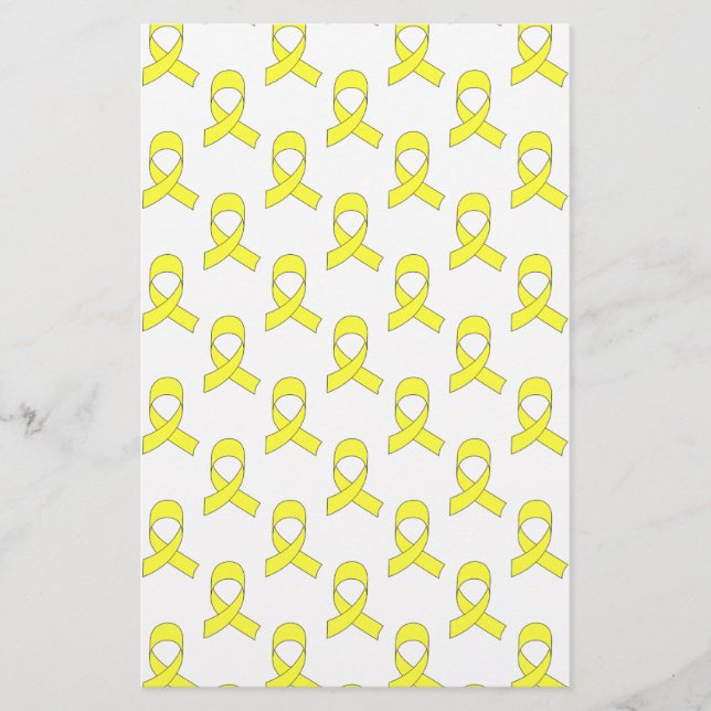 Yellow Ribbon Pattern Stationery (Front)
