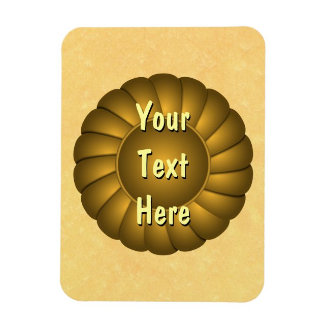 Yellow Ribbon Rosette to Personalise Magnet (Vertical)