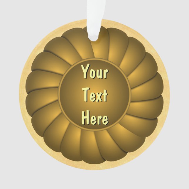 Yellow Ribbon Rosette to Personalise Ornament (Front)