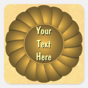 Yellow Ribbon Rosette to Personalise Square Sticker