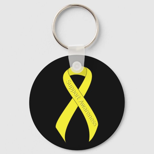 Yellow Ribbon Support Awareness Key Ring (Front)