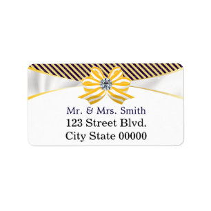 Yellow Ribbon with Damask Pattern Variation Label