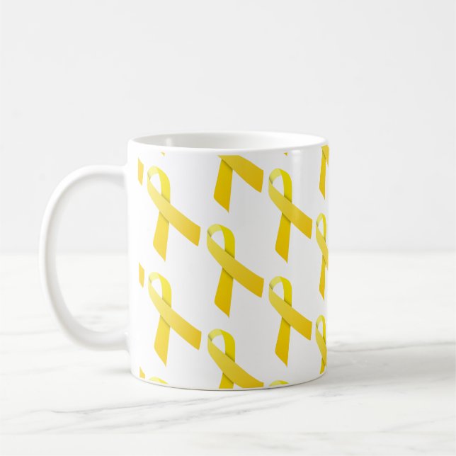 Yellow Ribbons Pattern Coffee Mug (Left)