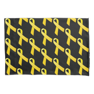 Yellow Ribbons Tiled Pattern Pillowcase