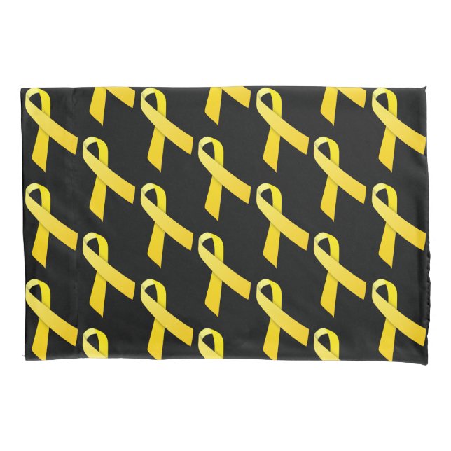 Yellow Ribbons Tiled Pattern Pillowcase (Front)