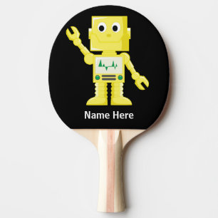 Yellow Robot Ping Pong Paddle