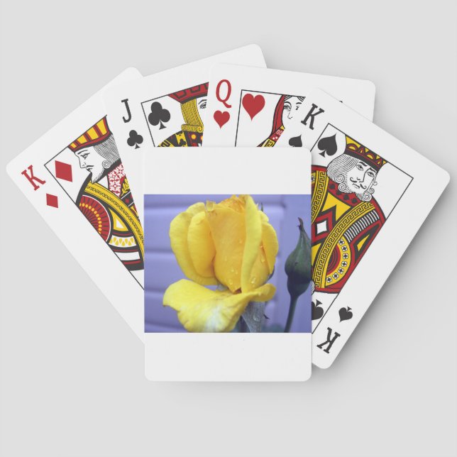 Yellow Rodebud Playing Cards (Back)