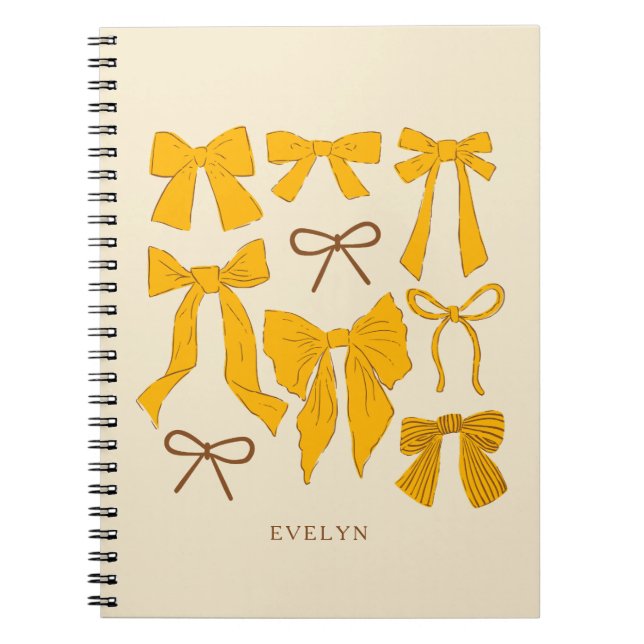 Yellow Romantic Bows Notebook (Front)