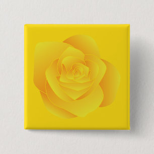 Yellow Rose 15 Cm Square Badge