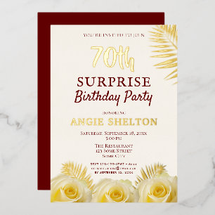 Yellow Rose 70th Surprise Birthday Party Gold