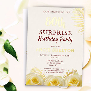 Yellow Rose 80th Surprise Birthday Party Gold