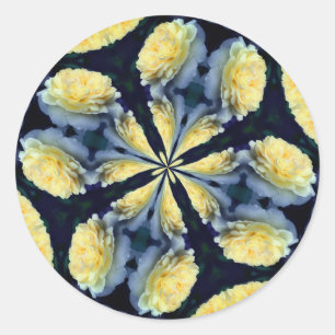 Yellow Rose Abstract Flower Art Classic Round Sticker