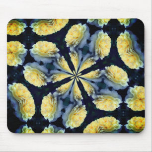 Yellow Rose Abstract Flower Art Mouse Mat