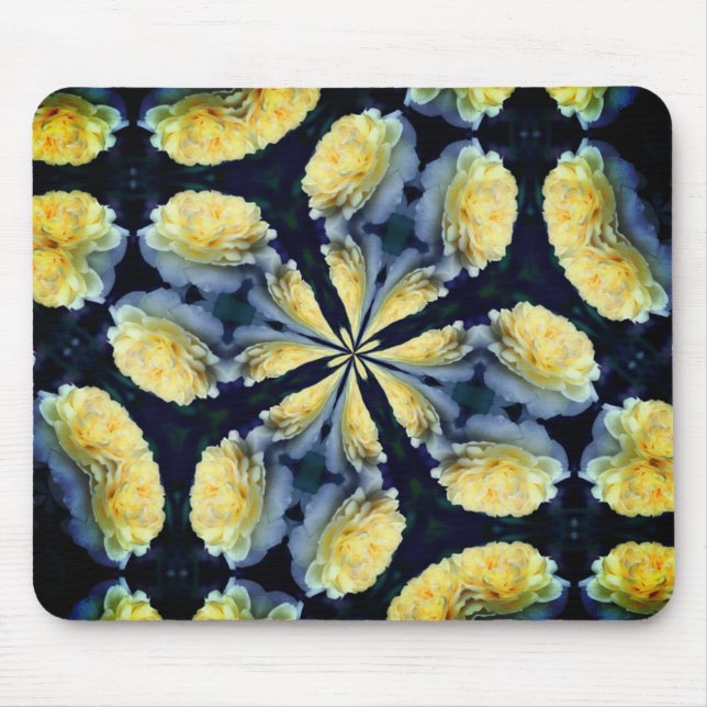 Yellow Rose Abstract Flower Art Mouse Mat (Front)