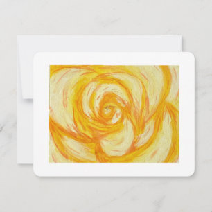 Yellow Rose abstract original artwork Holiday Card