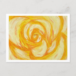 Yellow Rose abstract original artwork Postcard