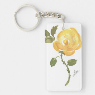 Yellow Rose Acrylic Keychain