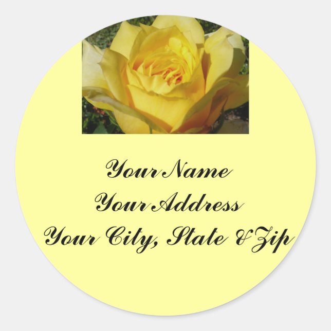 Yellow Rose Address Label (Front)