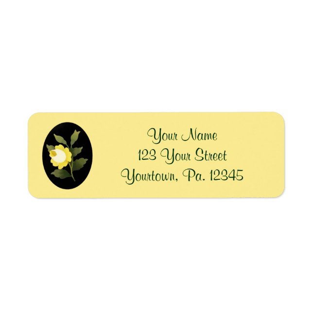 Yellow Rose Address Label (Front)