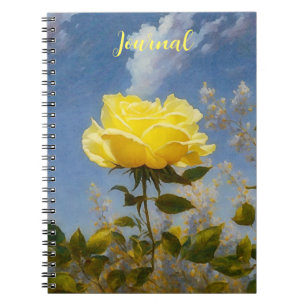 Yellow Rose and Sky Flower Art Journal