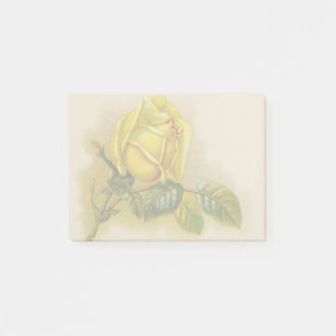 Yellow Rose Antique Vintage Print Fine Art Post-it Notes
