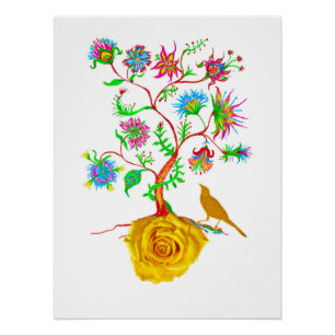 Yellow rose art poster