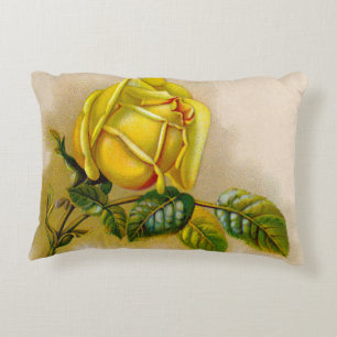 Yellow Rose Artwork Print Fine Art Decorative Cushion