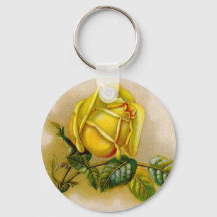 Yellow Rose Artwork Print Fine Art Key Ring