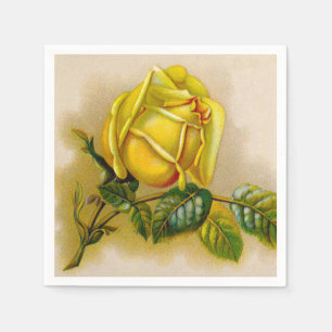 Yellow Rose Artwork Print Fine Art Napkin