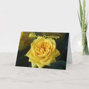Yellow Rose Birthday Card