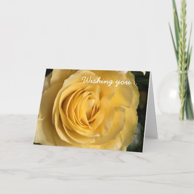 Yellow Rose Birthday Card (Front)