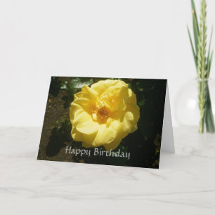 Yellow Rose Birthday Card