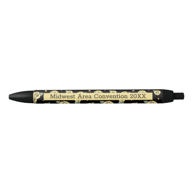 Yellow Rose | Black & Yellow Personalised Ink Pen (Front)