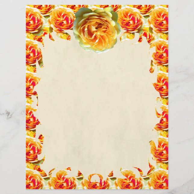 Yellow Rose Bloom Flame Letterhead (Front)