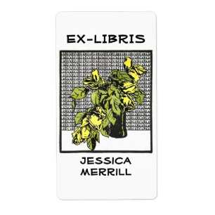 Yellow Rose Bookplate Ex-Libris