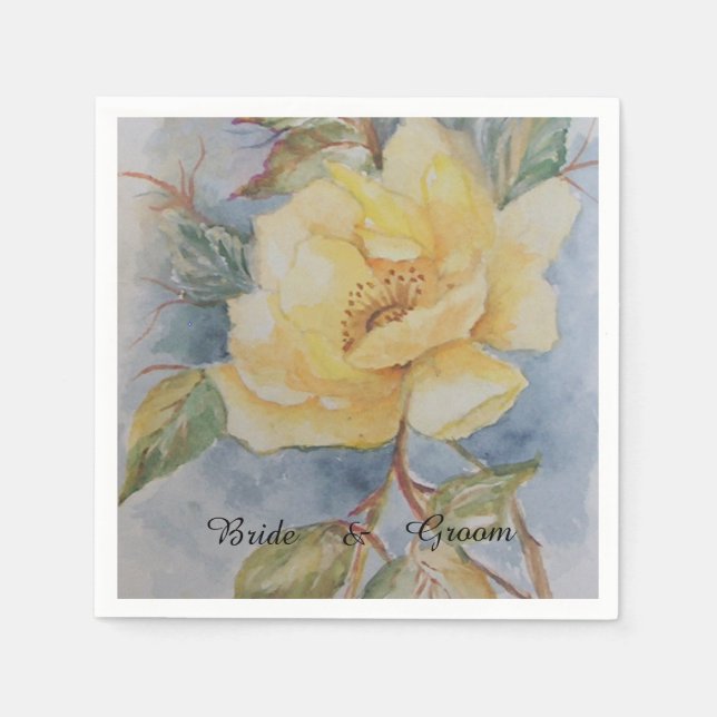Yellow Rose bouquet Napkin (Front)