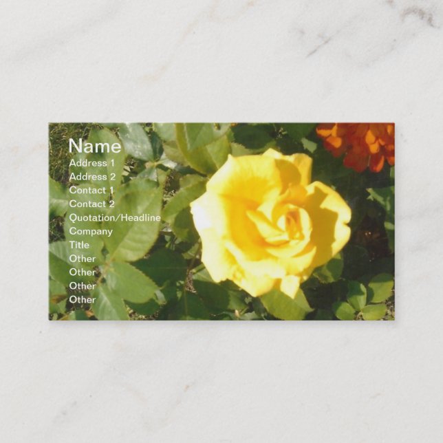Yellow Rose Business Card (Front)