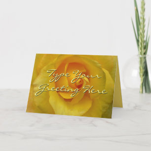 Yellow Rose Card Personalised Flower Greeting Card