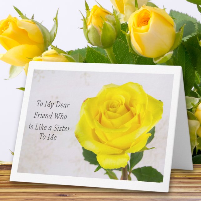 Yellow Rose Celebrating Your Are Like A Sister To  Card (Creator Uploaded)