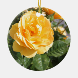Yellow Rose Ceramic Tree Decoration