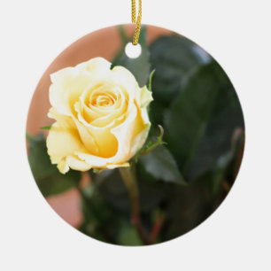 Yellow Rose Ceramic Tree Decoration