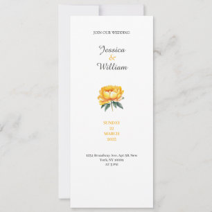 Yellow rose classy elegant wedding invitation