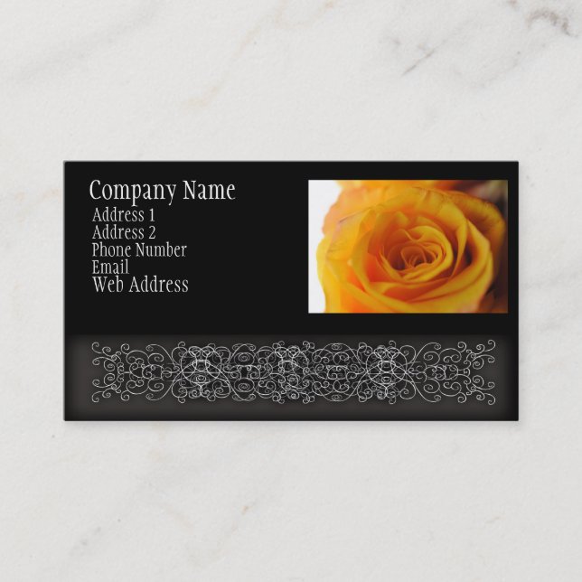 Yellow Rose Close Up Business Card (Front)
