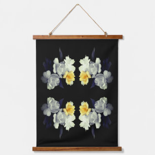 Yellow Rose Cluster Partial Colour Abstract Hanging Tapestry